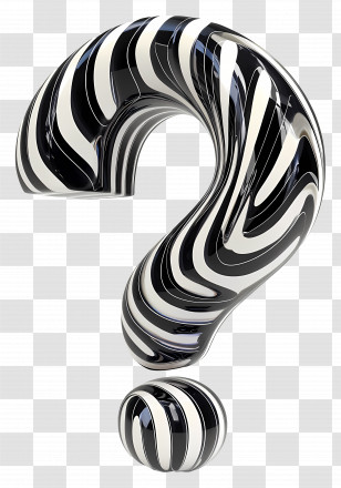 3d Question Mark - Zebra Pattern Question Mark Transparent PNG