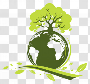 World Earth Day - Globe With Growing Tree And Leaves Transparent PNG