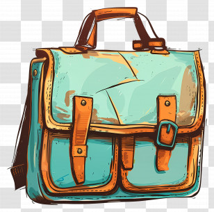 Bag - Vintage Leather Satchel Bag Transparent PNG