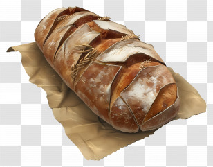 Rye Bread - Artisan Rustic Bread Loaf Transparent PNG