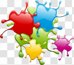 Painting Splash Euclidean Vector - Shape - Colorful Paint Drops Transparent PNG