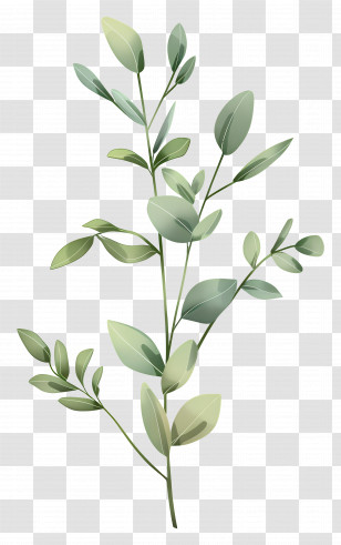 Plant Stem - Green Branch Botanical Illustration Transparent PNG