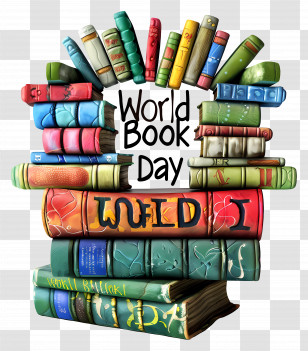 World Book Day - World Book Day With Colorful Books Transparent PNG