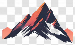 Mountain - Artistic Mountain Illustration For Adventure Themes Transparent PNG