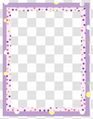 Colorful Frame - Purple Frame With Colorful Polka Dot Design Transparent PNG