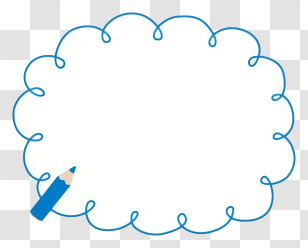 School Frame - Blue Pencil Drawing Doodle Transparent PNG