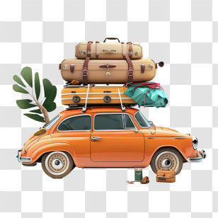 Travel Car
 - Packed Vintage Car Ready For A Road Trip Transparent PNG
