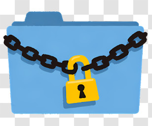 Icon - Locked Folder With Chain Transparent PNG