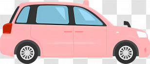 Cartoon Car - Pink Car Illustration Transparent PNG