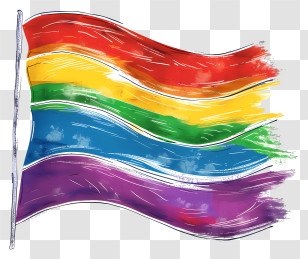 Rainbow Flag - Hand-Painted Rainbow Pride Flag Illustration Transparent PNG