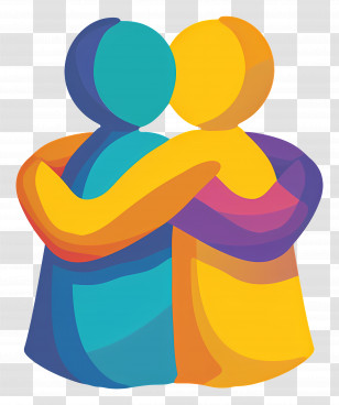 Friendship - Hugging Figures Symbol Illustration Transparent PNG
