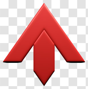 Flat Red Arrow - Red Upward Arrow Symbol Transparent PNG