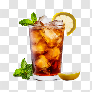 Ice Tea
 - Glass Of Iced Tea With Lemon And Mint Transparent PNG