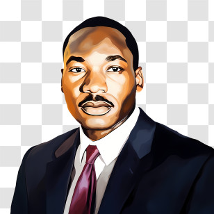 Martin Luther King - Person In Portrait Illustration With Formal Suit Transparent PNG