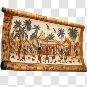 Ancient Papyrus Scroll
 - Ancient Egyptian Scroll With Art Transparent PNG