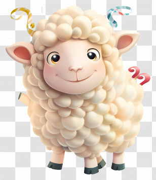 Cartoon Sheep - Cute Cartoon Sheep With Horns Transparent PNG