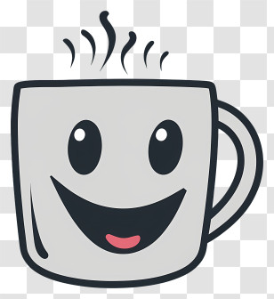 Smiling Coffee Cup - Happy Coffee Cup Cartoon Transparent PNG