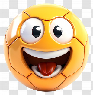 Soccer - Playful Emoji Ball With Cheerful Expression Transparent PNG