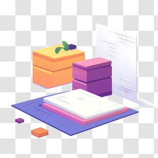 Post It Note - Colorful Stacked Blocks And Papers Transparent PNG