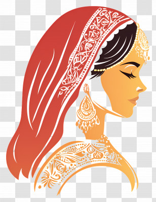India Bride - Traditional Woman Silhouette Art Transparent PNG