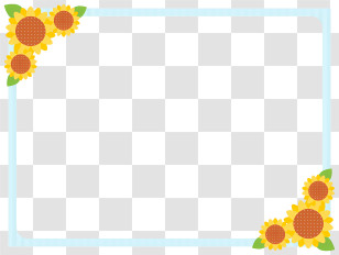 Sunflower Corner - Sunflower-Themed Decorative Frame Transparent PNG