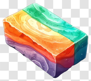 Watercolor Soap Bar - Colorful Rainbow Soap Bar Transparent PNG