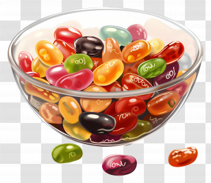 Bowl Of Colorful Jelly Beans - Bowl Of Colorful Jelly Beans Transparent PNG