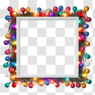 Christmas Lights - Colorful Light Frame For Decoration Transparent PNG