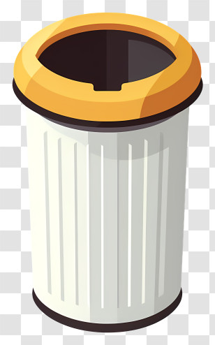 Isometric Style - Garbage Bin With Yellow Lid Transparent PNG
