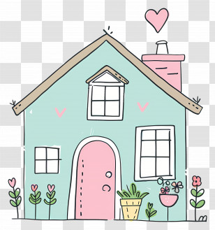 House - Small Cute Doodle House Transparent PNG