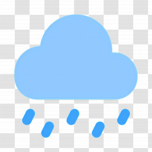 Raining Cloud - Blue Rain Cloud With Droplets Transparent PNG