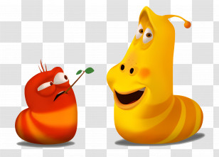 Larva - Funny Cartoon Worms In Animated Style Transparent PNG