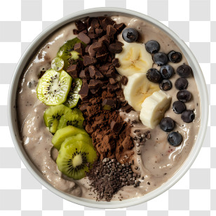 Food Bowl - Smoothie Bowl With Fruits And Toppings Transparent PNG
