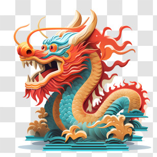 Chinese Cartoon Dragon - Dragon Cartoon Illustration With Fiery Design Transparent PNG