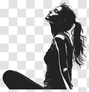 Girl Silhouette - Silhouette Of A Woman Transparent PNG