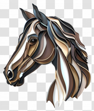 3d Horse Face - Artistic Horse Design Transparent PNG
