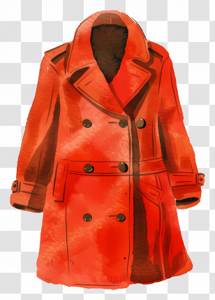 Coat - Stylish Red Coat Transparent PNG