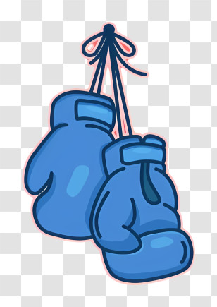 Boxing Gloves - Pair Of Blue Boxing Gloves Hanging Transparent PNG