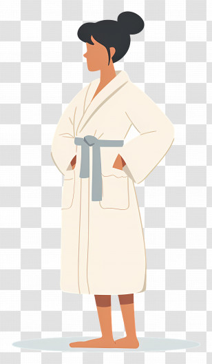 Woman In Bathrobe - Person In Bathrobe Transparent PNG
