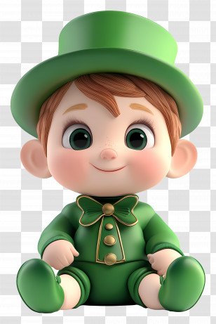 St Patrick Day Baby - Cute Leprechaun Baby In Green Outfit Transparent PNG