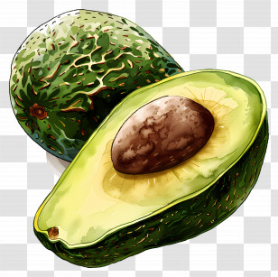 Avocado - Green Avocado With Seed Transparent PNG