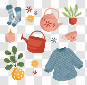 Cottagecore - Cozy Home Items Collection Transparent PNG
