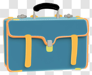 Suitcase - Blue And Yellow Modern Suitcase Illustration Transparent PNG