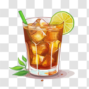Ice Tea - Refreshing Iced Tea With Lemon Slice Transparent PNG