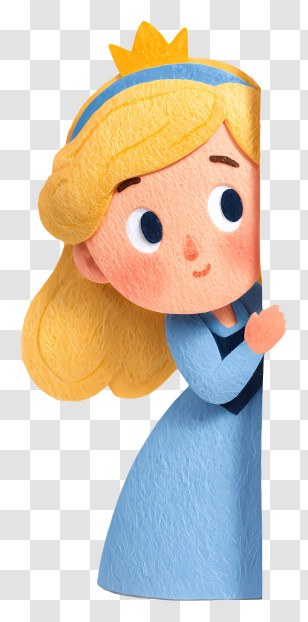 Princess Peeking Out - Cute Princess Character Peeking Transparent PNG