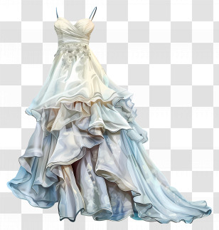 Bridal Wedding Dress - Elegant White Wedding Dress Design Transparent PNG