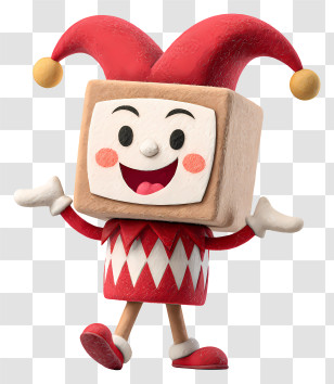 Jack In The Box Mascot - Playful Jester Cartoon Character Transparent PNG