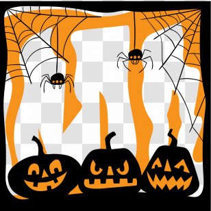 Spider Web Halloween Clip Art - Cucurbita - Pumpkin And Vector Transparent PNG