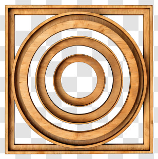 Wooden Art - Beautiful Wooden Concentric Circles Design Transparent PNG