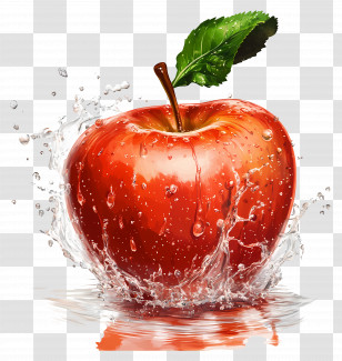 Splash Apple - Fresh Red Apple With Water Splash Transparent PNG